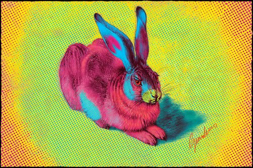 A Young Hare Called Albrecht Warhol par Gerardus Cornielje Baron von Sachsen, Digital en vente sur Singulart