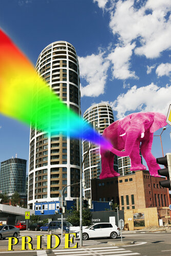 DON'T THINK OF A PINK ELEPHANT (FOR PRIDE 2022) von Teo Sirio Sica, Digital kaufen auf Singulart