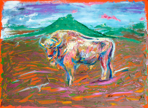 I Protect - (The bison Colorado) van Teo Sirio Sica, Werk op papier te koop op Singulart
