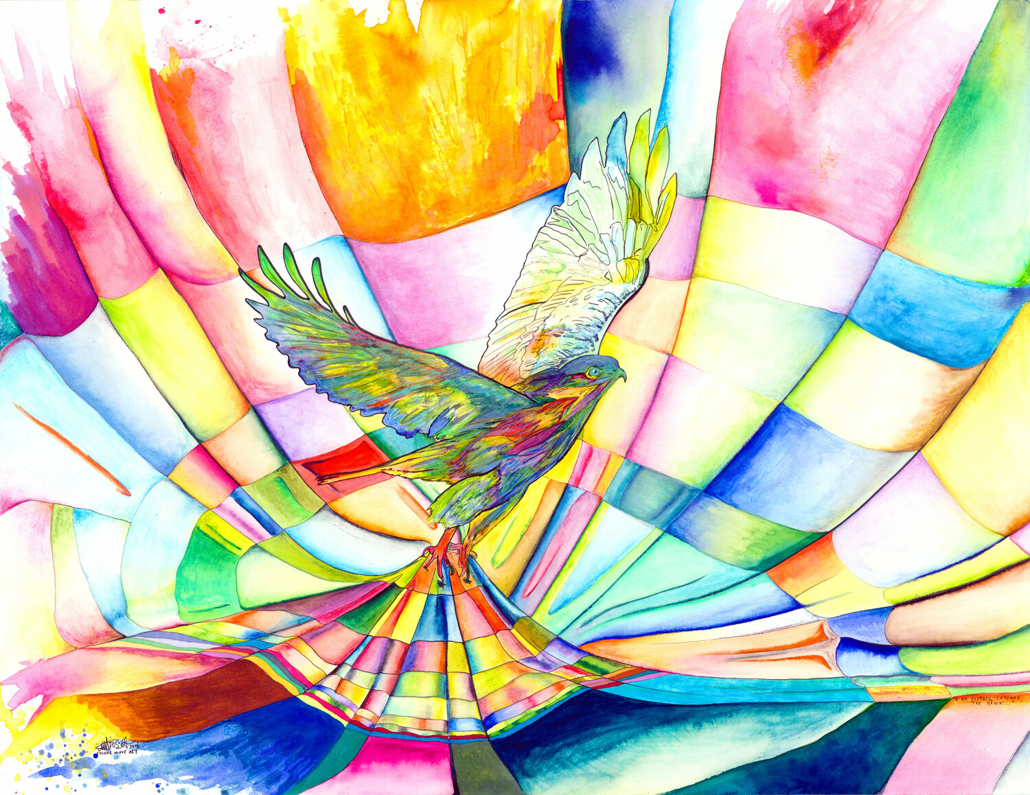 I Am Slumber-Catcher, the Hawk (I Liberate) Teo Sirio Sica Werk auf Papier zu verkaufen