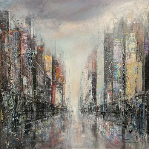 RUE DISTRAITE van Richard Dubure, Schilderij te koop op Singulart