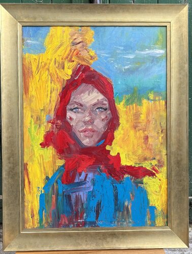 Mit einem roten Tuch von Arsentij Pawlow, Malerei kaufen auf Singulart