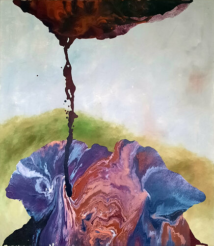 Das Wasser und grüne Erde di Soo Youn Kim, Pittura in vendita su Singulart