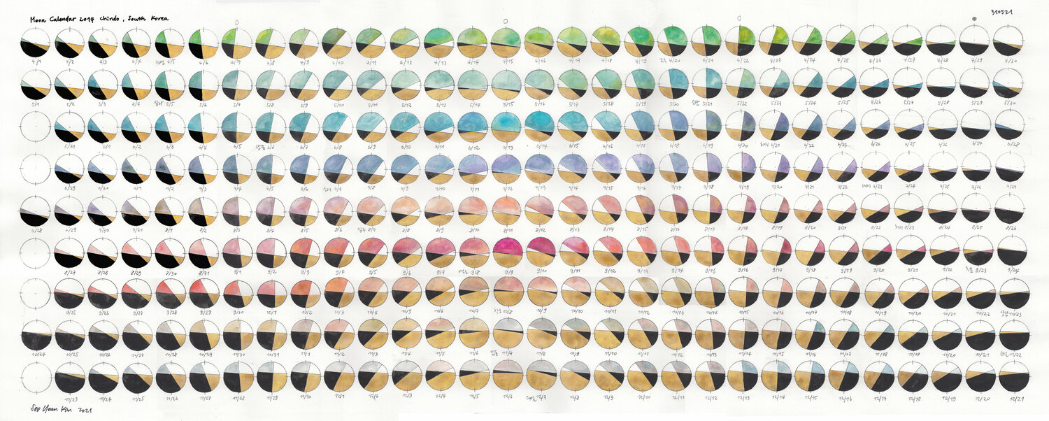 Moon Calendar 2014_Jindo, South Korea Soo Youn Kim Werk auf Papier zu verkaufen