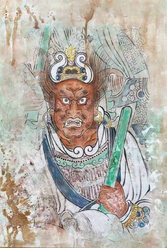 Marbled Heavy Colour & Splashed-Ink Technique: Marshal Deng by LI peixuan, Painting for Sale on Singulart