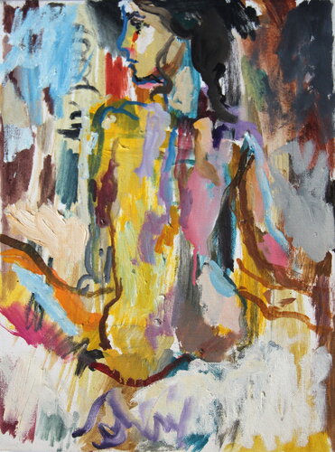 Eine Skizze von der sitzenden Frau par Velemir Pankratov, Peinture en vente sur Singulart
