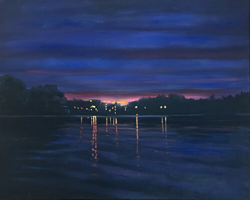 Sunset Kayak by Sherie Harkins, Painting for Sale on Singulart