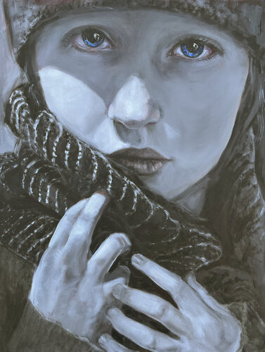 Georgia's Early Contemplation di Sherie Harkins, Pittura in vendita su Singulart