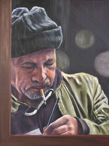 Teaching Men To Fish van Sherie Harkins, Schilderij te koop op Singulart