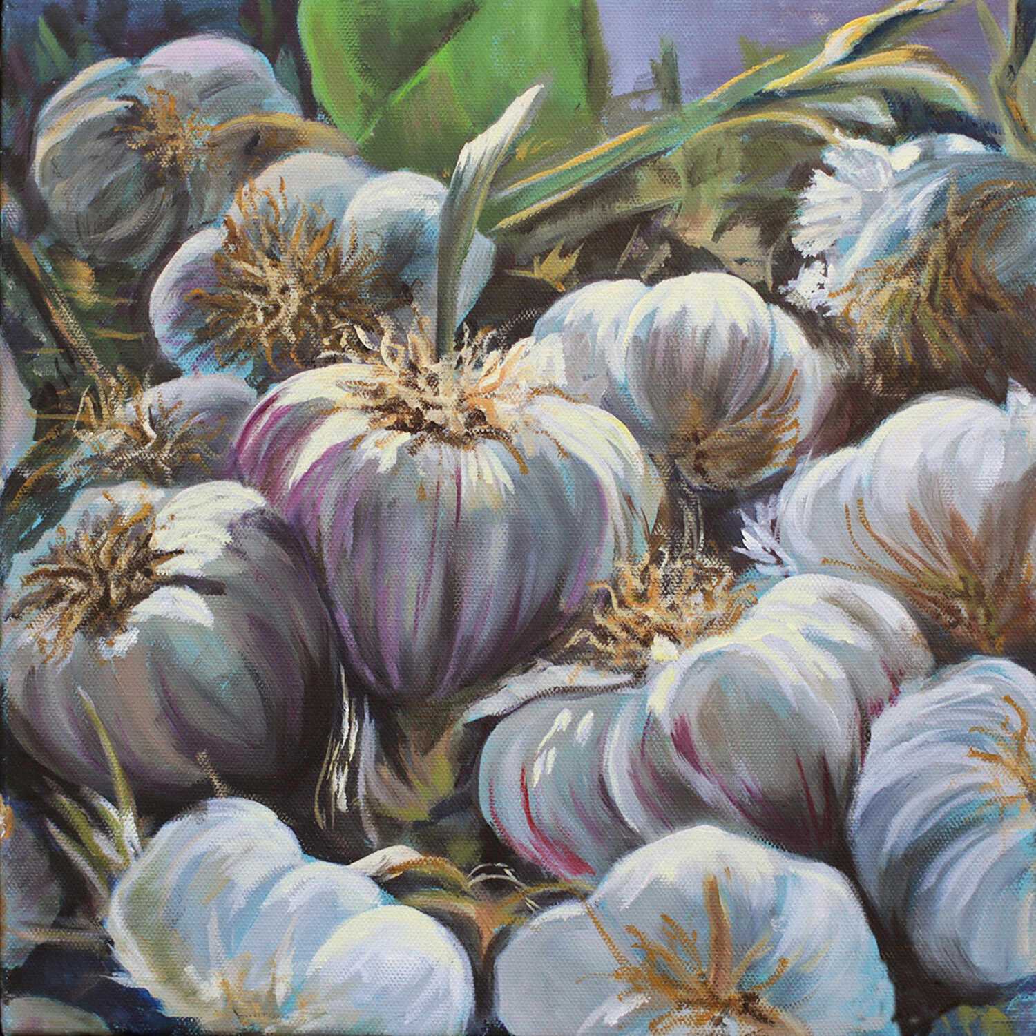 French Market Garlic Sherie Harkins Originalgemälde zu verkaufen