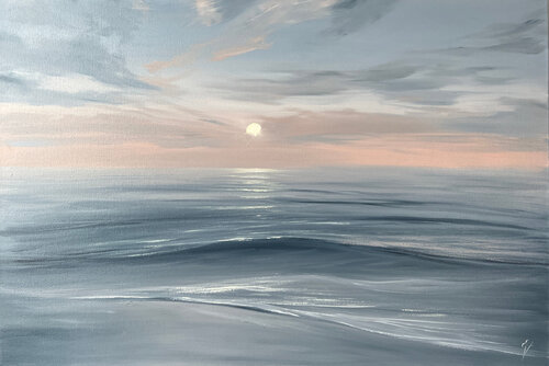Moon Rise in the Outer Banks van Eva Volf, Schilderij te koop op Singulart