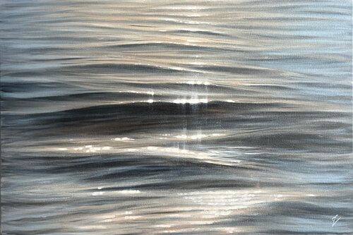 Golden Hour Serenity van Eva Volf, Schilderij te koop op Singulart