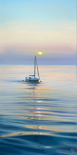 Sunset's Embrace par Eva Volf, Peinture en vente sur Singulart