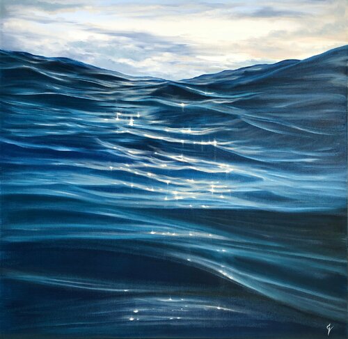 Dances with Waves van Eva Volf, Schilderij te koop op Singulart