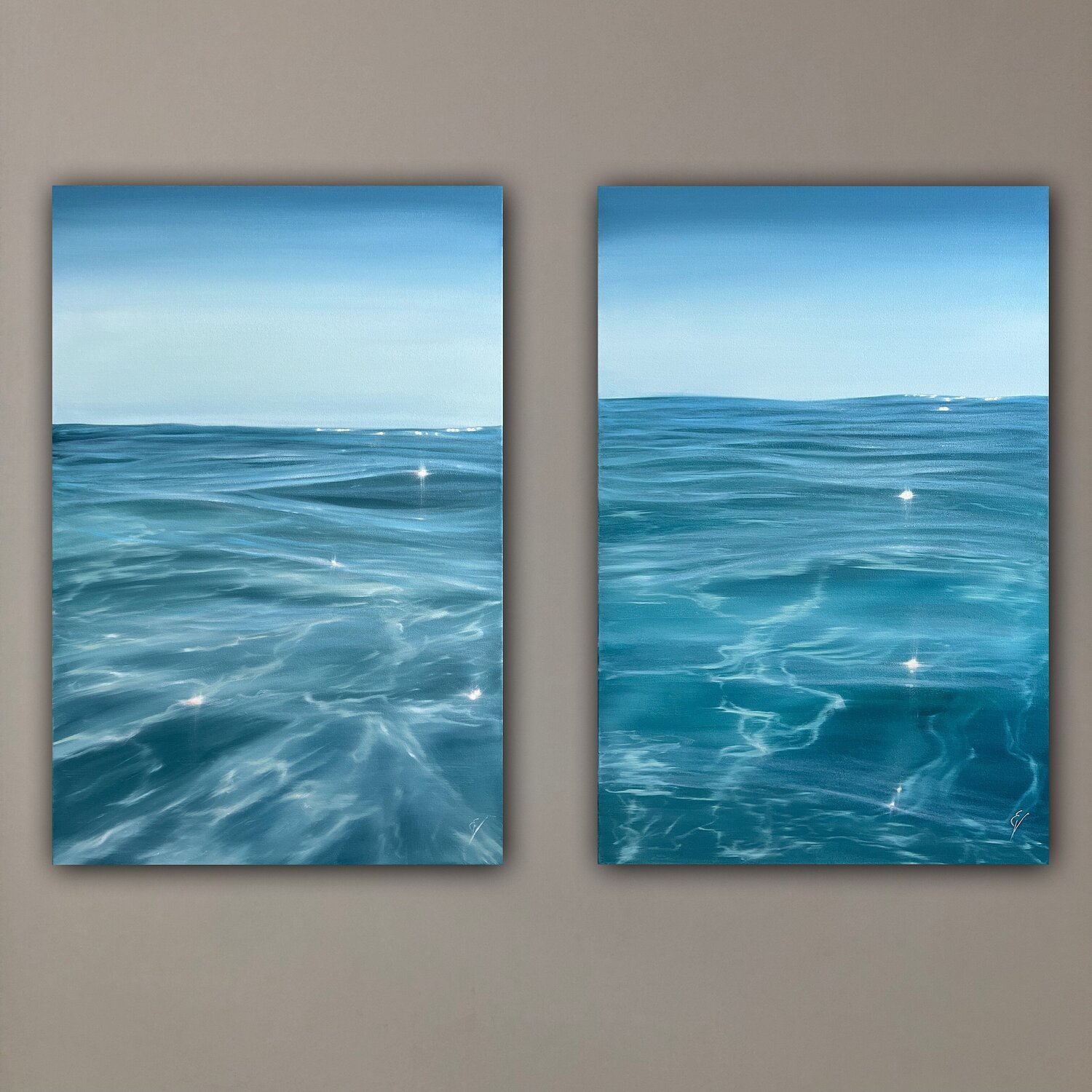 Ocean And Sun - Diptych Eva Volf
