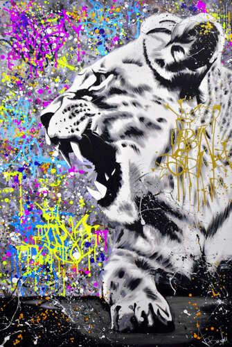 RAGE OF A LIONESS van Vincent Bardou, Schilderij te koop op Singulart