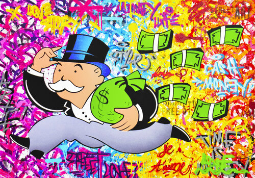 MONOPOLY TIME IS LOVE van Vincent Bardou, Schilderij te koop op Singulart
