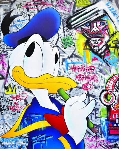 DONALD DUCK VS BASQUIAT van Vincent Bardou, Schilderij te koop op Singulart