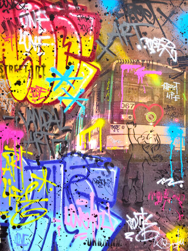 GRAFFITI TRAIN von Vincent Bardou, Malerei kaufen auf Singulart