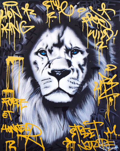 THE LION KING van Vincent Bardou, Schilderij te koop op Singulart