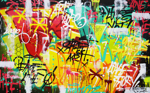 GRAFFITI JUNGLE di Vincent Bardou, Pittura in vendita su Singulart