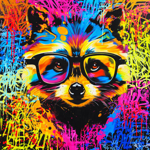 RACCOON STYLE van Vincent Bardou, Schilderij te koop op Singulart