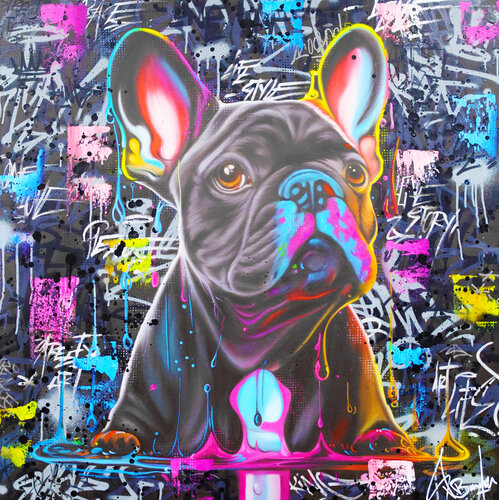 BULLDOG ART di Vincent Bardou, Pittura in vendita su Singulart