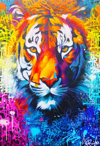 TIGER PAINTING di Vincent Bardou, Pittura in vendita su Singulart