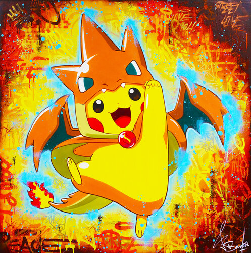 PIKACHU COSPLAY CHARIZARD di Vincent Bardou, Pittura in vendita su Singulart