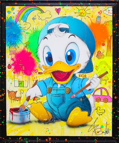 BABY SCROOGE MCDUCK THE STREET ARTIST van Vincent Bardou, Schilderij te koop op Singulart