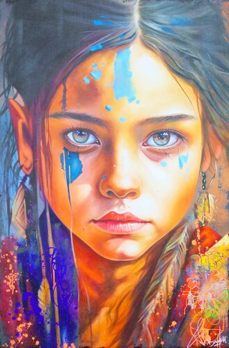 ENFANT DU SOLEIL di Vincent Bardou, Pittura in vendita su Singulart