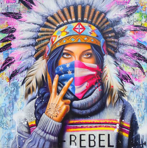 NATIVE AMERICAN RESISTANCE di Vincent Bardou, Pittura in vendita su Singulart