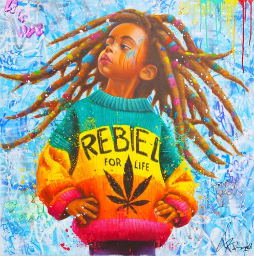 RASTA REBEL di Vincent Bardou, Pittura in vendita su Singulart