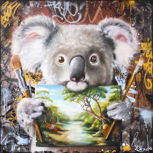 Koala et sa foret van Vincent Bardou, Schilderij te koop op Singulart