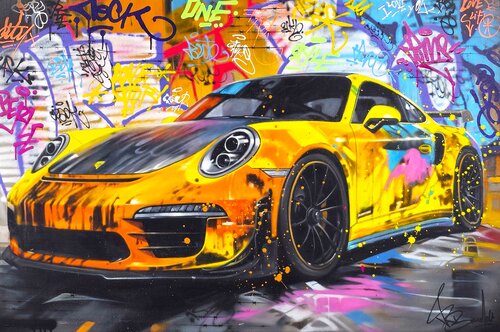 URBAN PORSCHE di Vincent Bardou, Pittura in vendita su Singulart