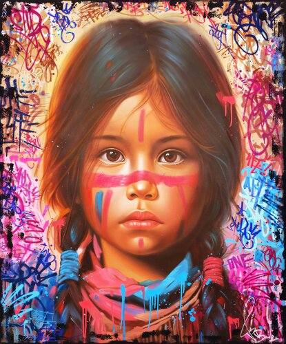 Native American Spirit van Vincent Bardou, Schilderij te koop op Singulart