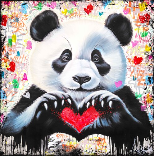 Panda Love von Vincent Bardou, Malerei kaufen auf Singulart