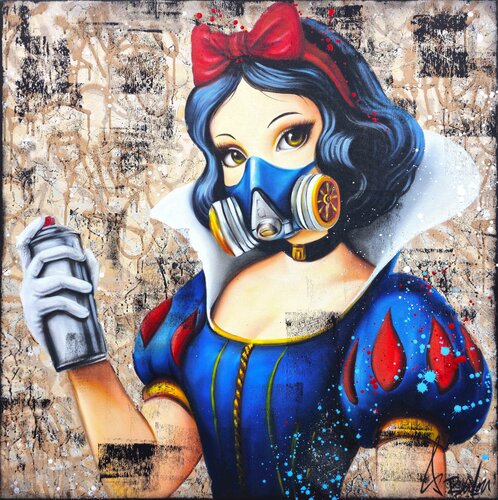 Snow White Street Art di Vincent Bardou, Pittura in vendita su Singulart