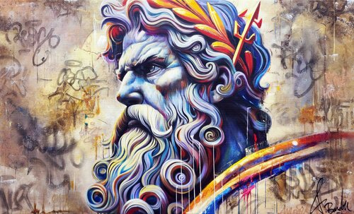 Zeus Street Art van Vincent Bardou, Schilderij te koop op Singulart