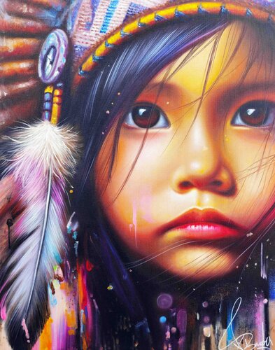 American Indian di Vincent Bardou, Pittura in vendita su Singulart