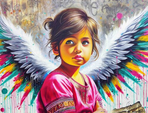 L'ange de L'innocence di Vincent Bardou, Pittura in vendita su Singulart