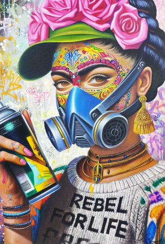 Frida Kahlo Street Art di Vincent Bardou, Pittura in vendita su Singulart