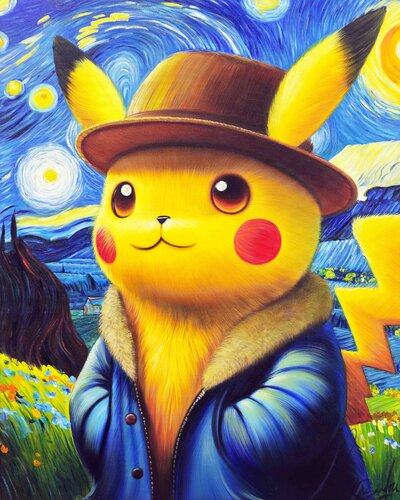 Pikachu Van Gogh de Vincent Bardou, Pintura a la venta en Singulart