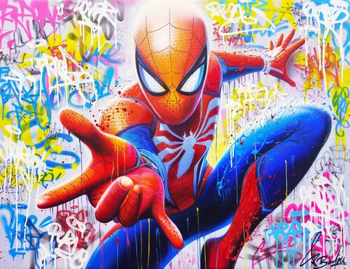 Spiderman Pop van Vincent Bardou, Schilderij te koop op Singulart