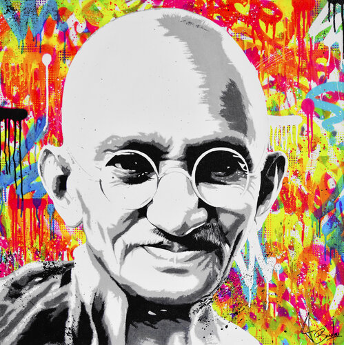 GANDHI van Vincent Bardou, Schilderij te koop op Singulart