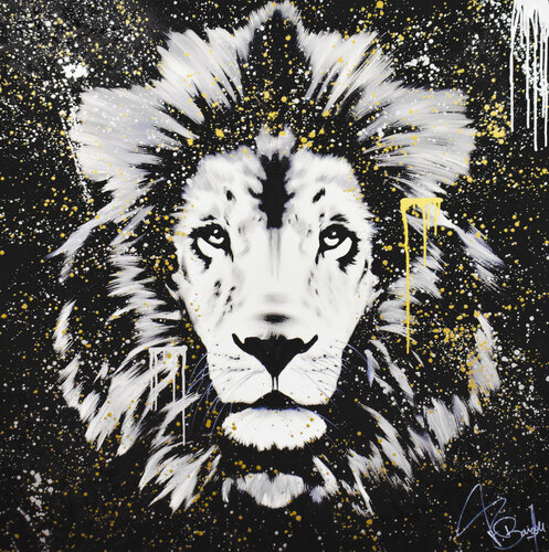 BLACK LION di Vincent Bardou, Pittura in vendita su Singulart