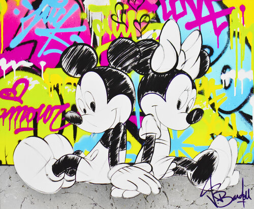 MINNIE AND MICKEY IN LOVE van Vincent Bardou, Schilderij te koop op Singulart