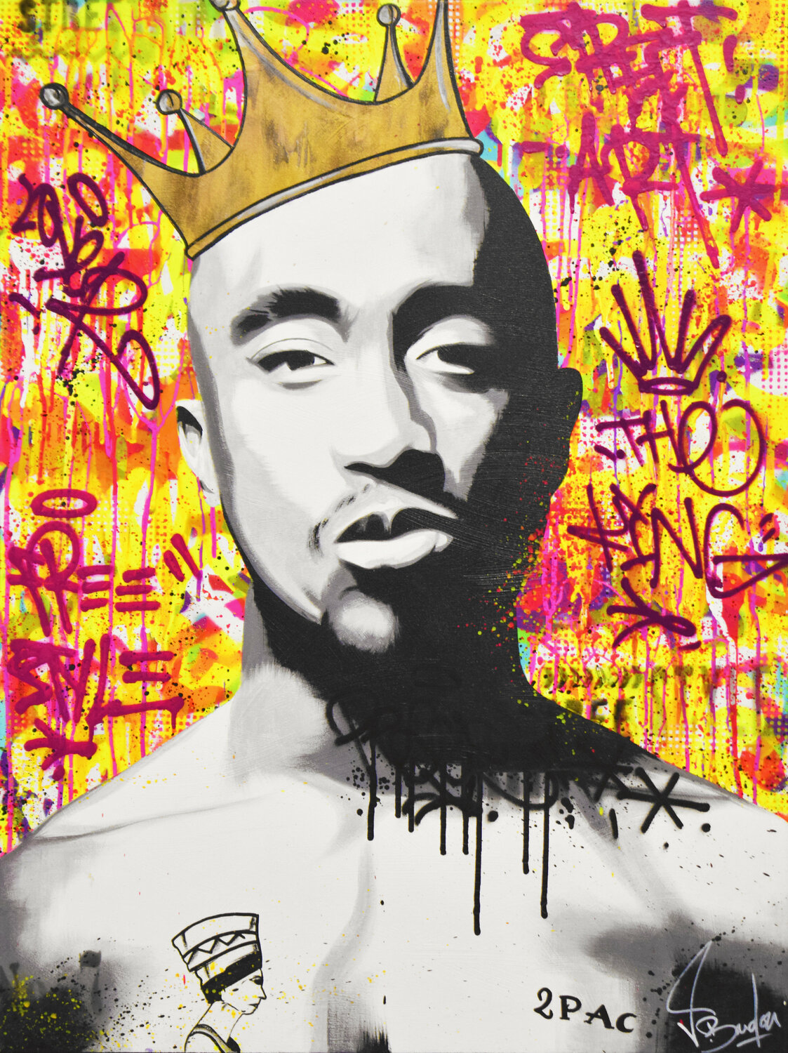 2PAC by Vincent Bardou (2018) : Painting Acrylic, Graffiti