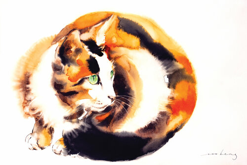 Ginger Cat by Soo Beng Lim, Drawing for Sale on Singulart