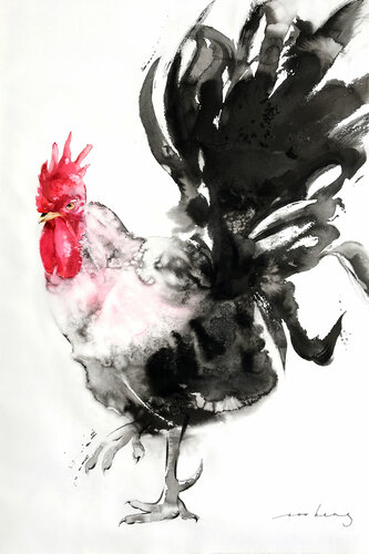Rooster Flair by Soo Beng Lim, Drawing for Sale on Singulart